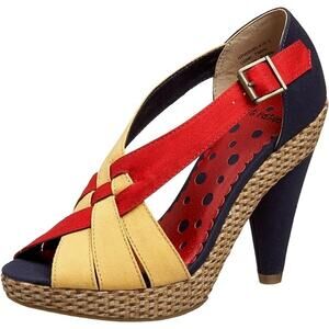 Not Rated Women's Childhood Memories High Heels Shoes Sz 9.5 Colorful Peep Toes